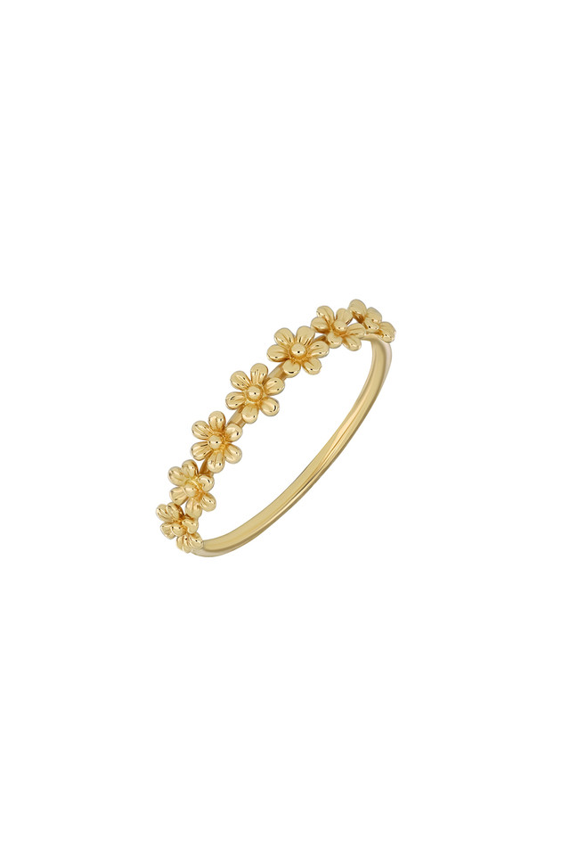 14K Yellow Gold Bony Levy Floral Stackable Band Ring