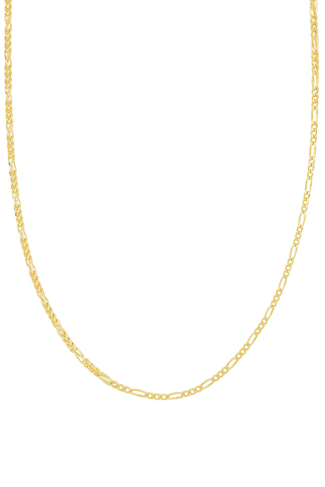 14K Yellow Gold Men's Box Figaro Chain Necklace