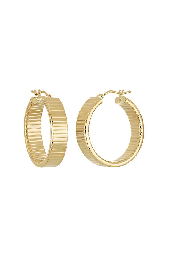 14K Yellow Gold Bony Levy Tobugas Hoop Earrings