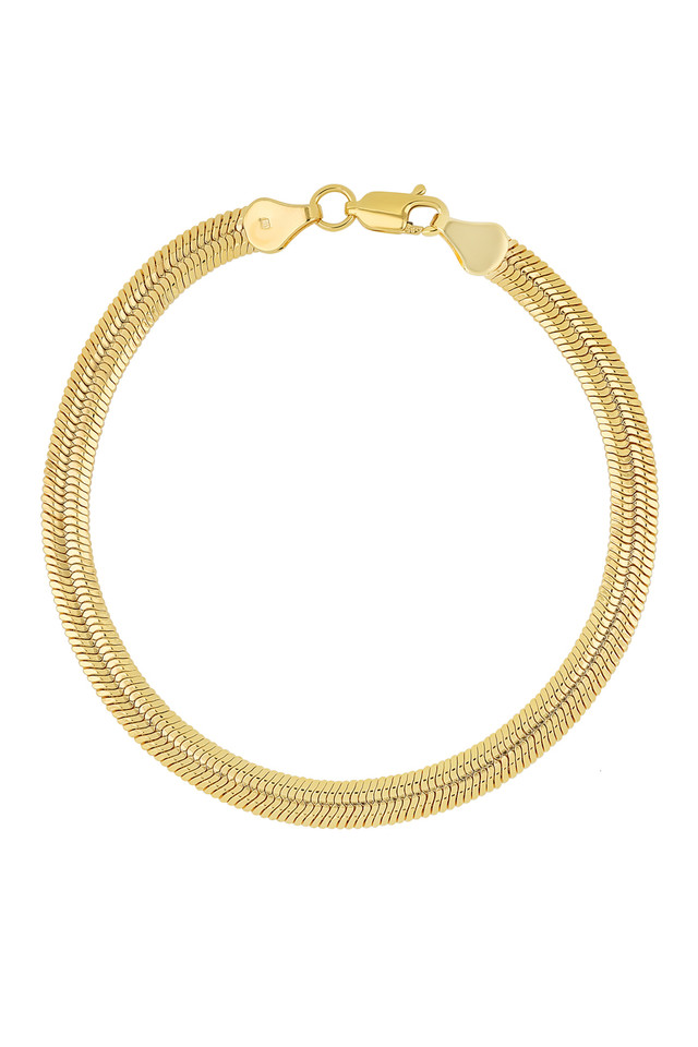 14K Yellow Gold Bony Levy Flat Chain Bracelet
