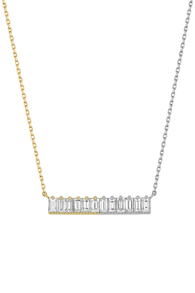 18K Two-Tone Gold Diamond Gatsby Pendant Necklace