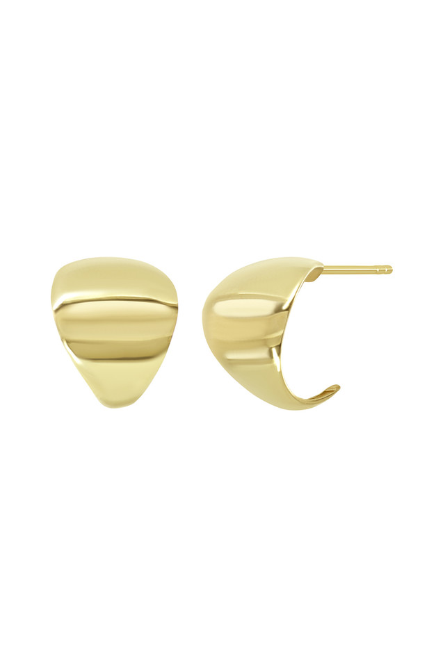 14K Yellow Gold Graduated Half Hoop Earrings
