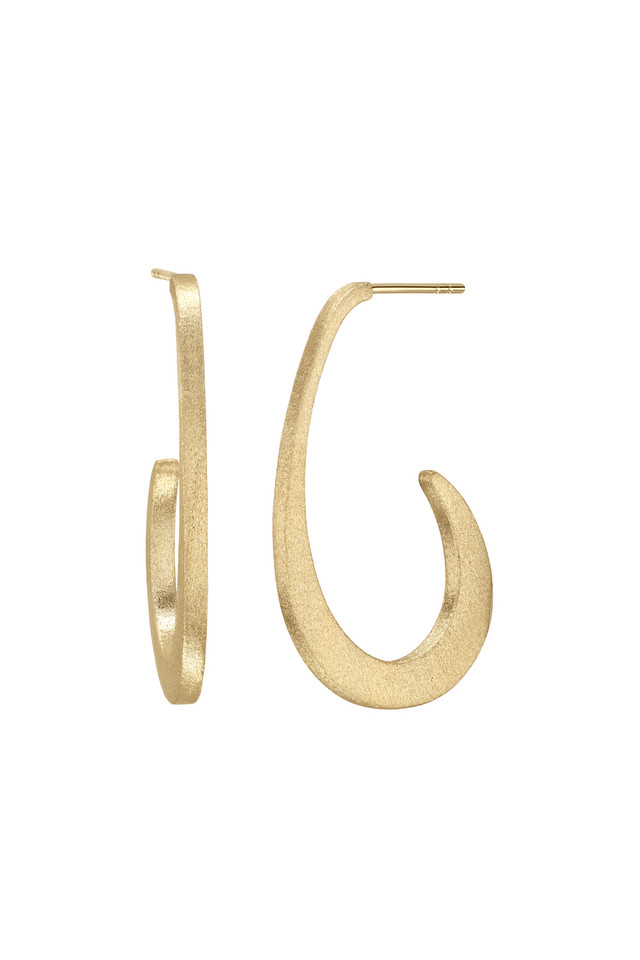 14K Yellow Gold Bony Levy Half Hoop Earrings