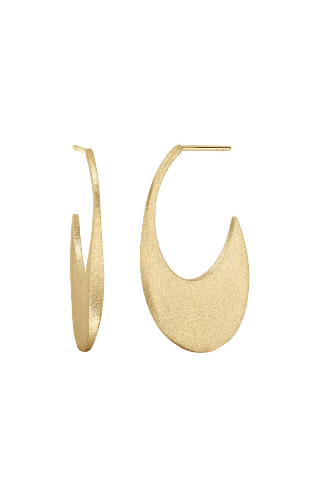 14K Yellow Gold Bony Levy Thick Half Hoop Earrings