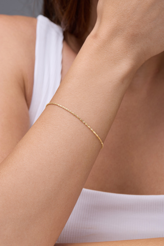 14K Yellow Gold Bony Levy Dainty Chain Bracelet