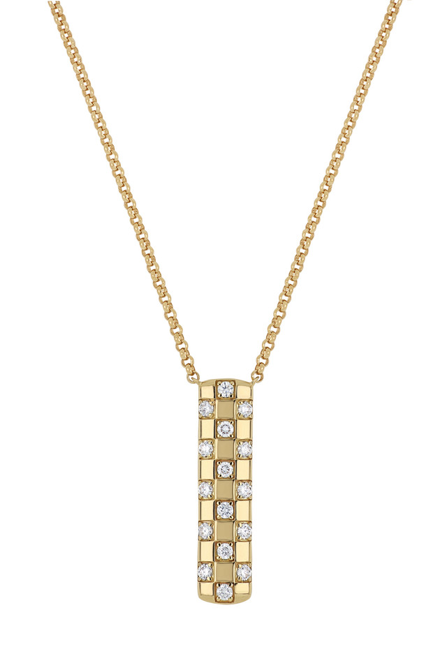 18K Yellow Gold Diamond Kiera Drop Pendant Necklace