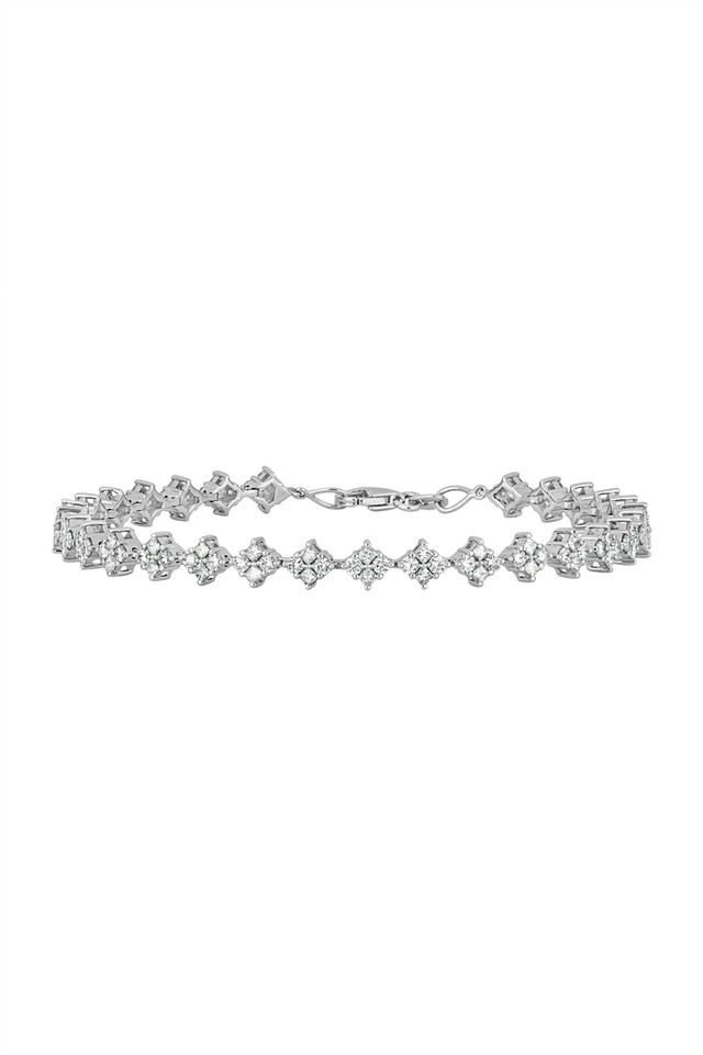 18K White Gold Diamond Mykonos Radiant Tennis Bracelet
