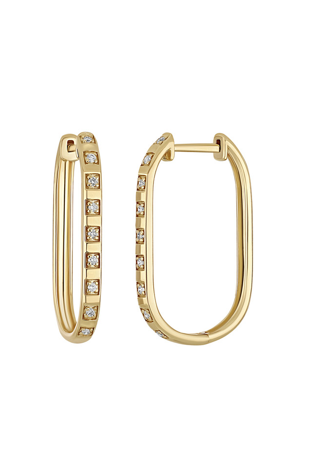 18K Yellow Gold Natural Diamond Kiera Dazzling Hoop Earrings