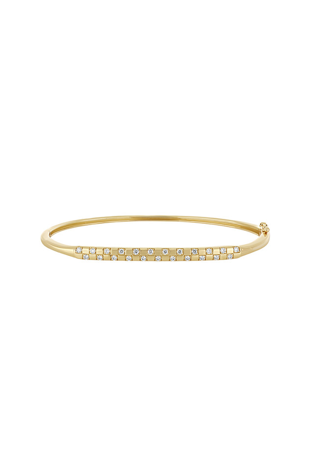 18K Yellow Gold Diamond Kiera Elegant Bangle Bracelet