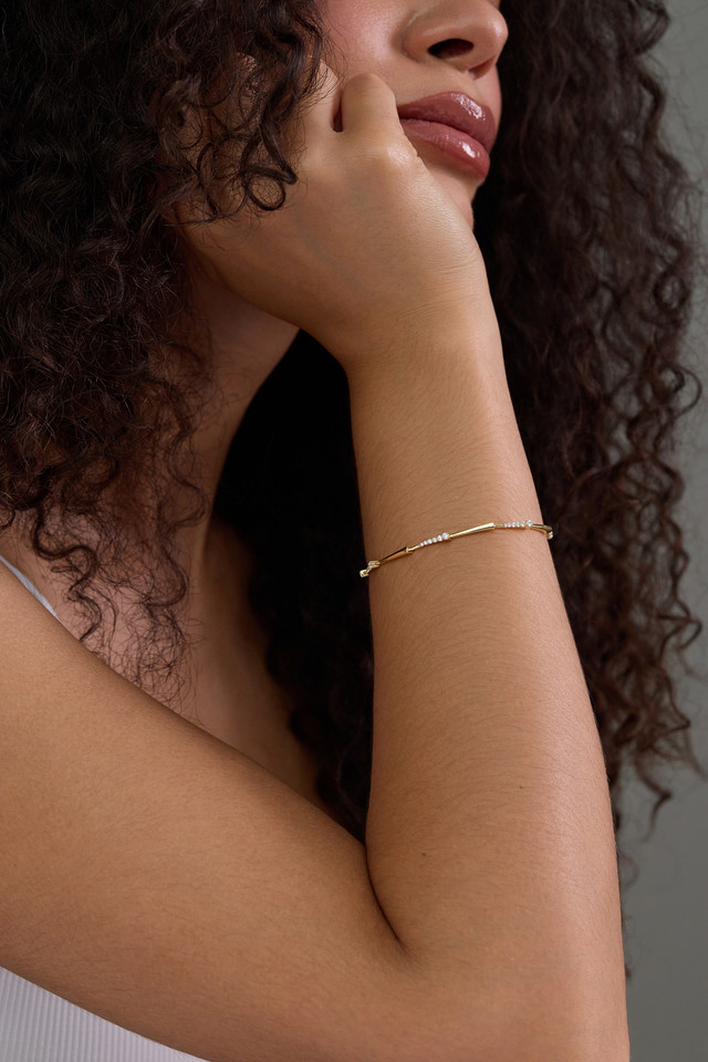 18K Yellow Gold Diamond Audrey Exquisite Tennis Bracelet