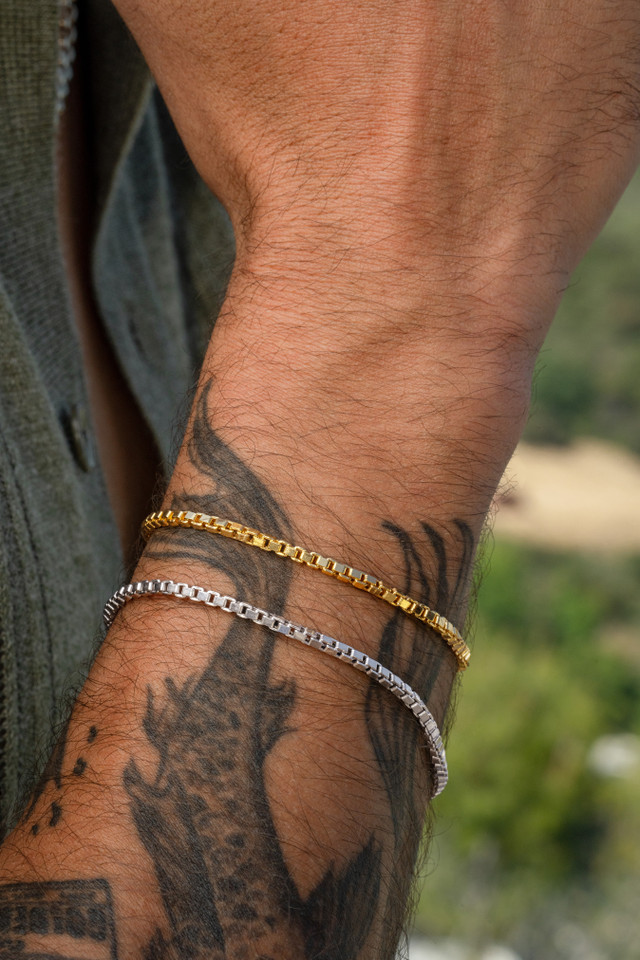 14K Yellow Gold Bony Levy Men's Elegant Chain Bracelet