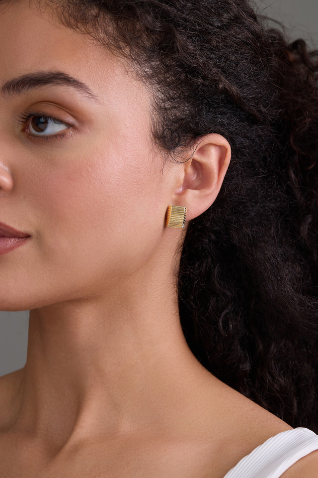 14K Yellow Gold Bony Levy Stacked Bar Stud Earrings