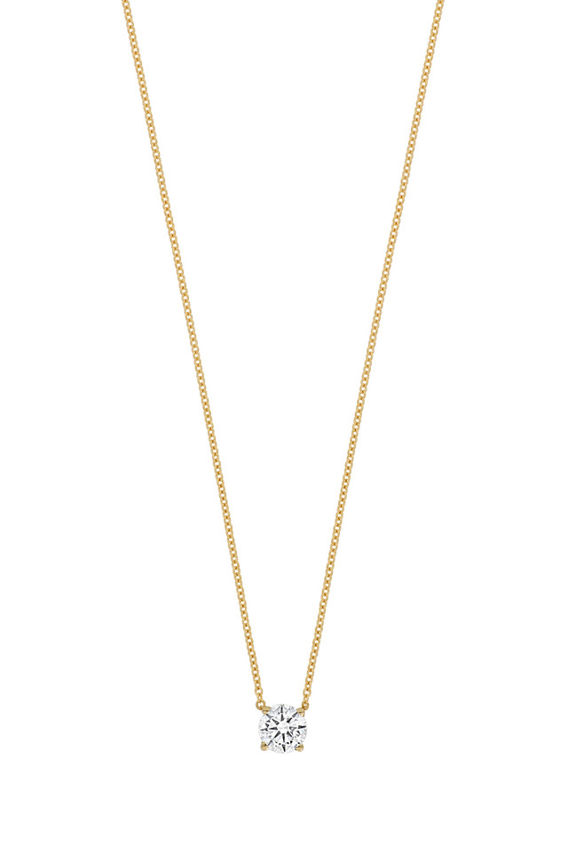 14K 0.37ct Natural Diamond 4 Prong Solitaire Pendant