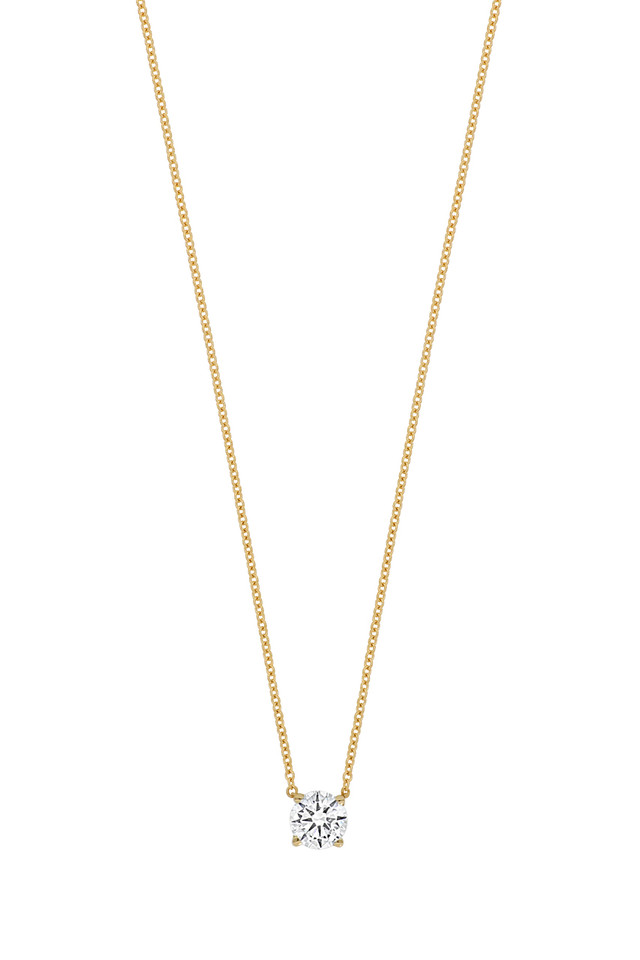 14K 0.50ct Natural Diamond 4 Prong Solitaire Pendant