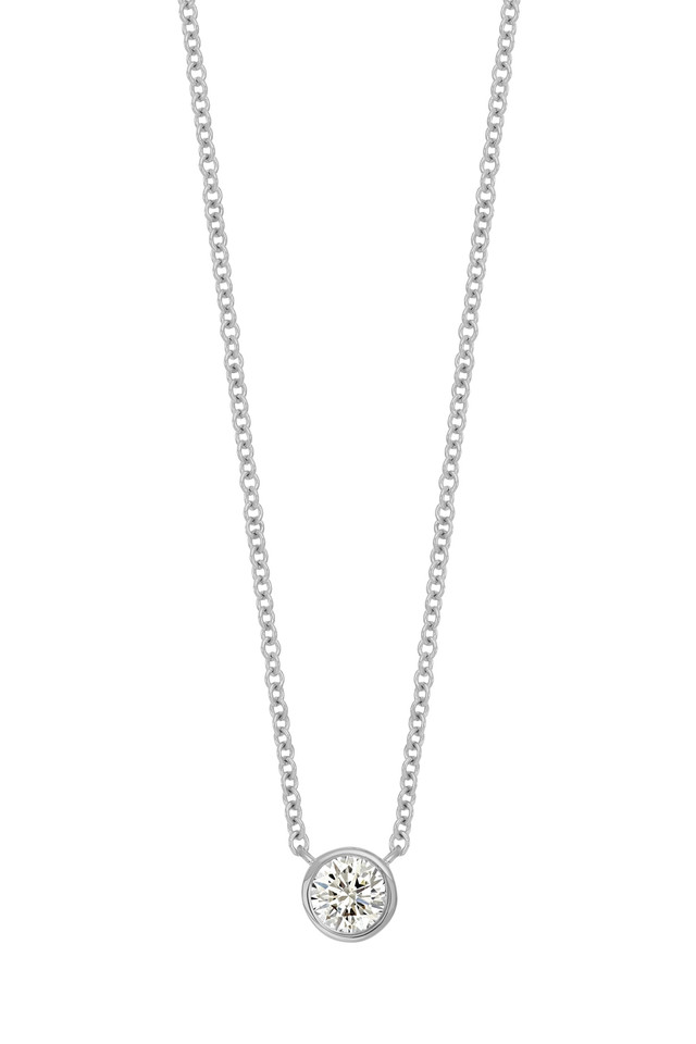 14K 0.25ct Natural Diamond Bezel Pendant Necklace