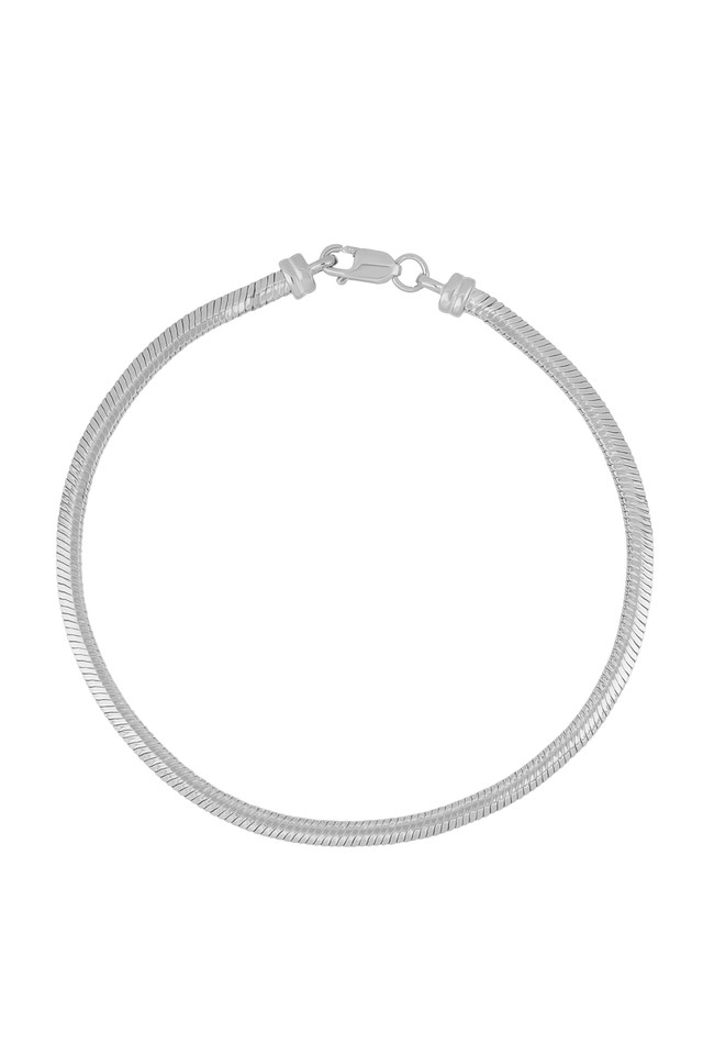 14K White Gold Herringbone Bracelet