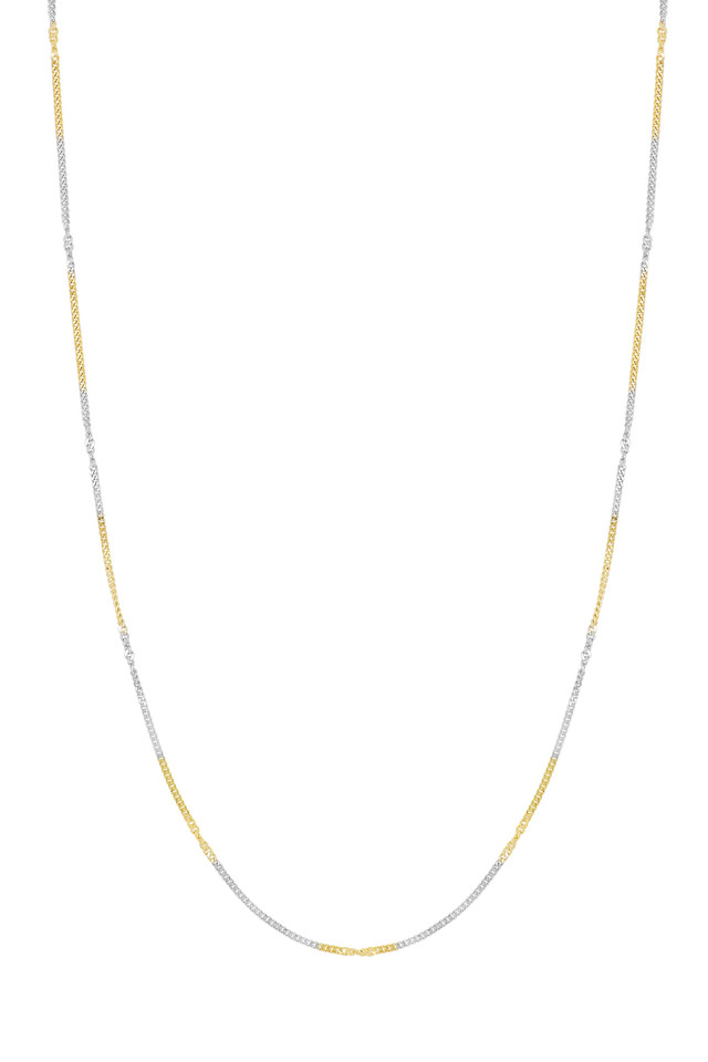 14K White and Yellow Gold Chain Necklace