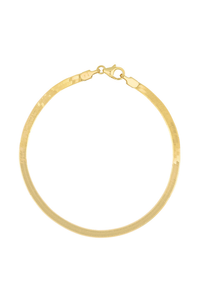 14K Yellow Gold Cleo Flexible Herringbone Bracelet