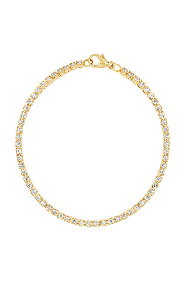 18K Yellow Gold 1.12ct  Audrey Natural Diamond Tennis Bracelet