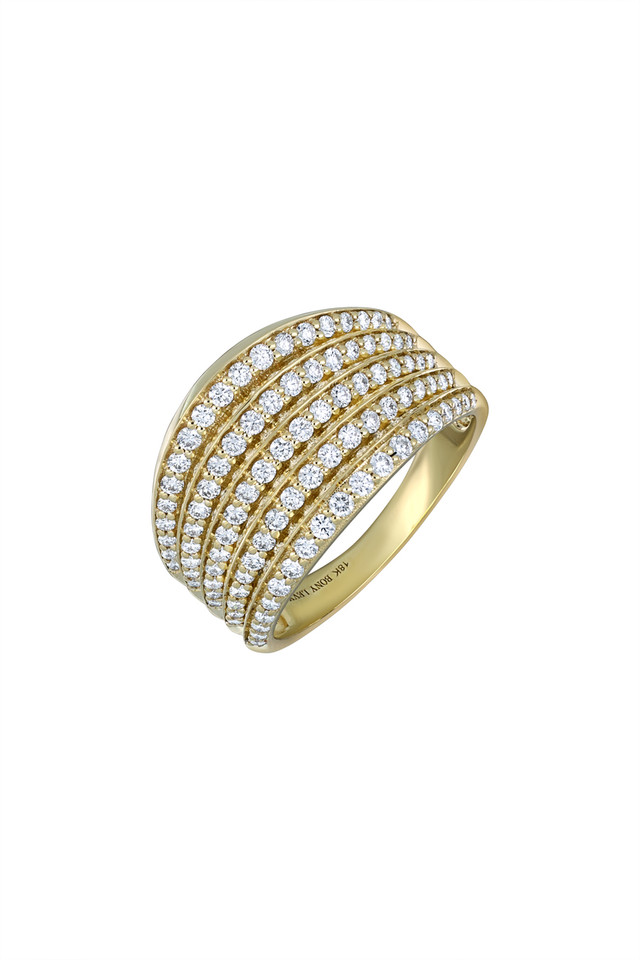 18K White Gold Bardot Natural Diamond Statement Ring