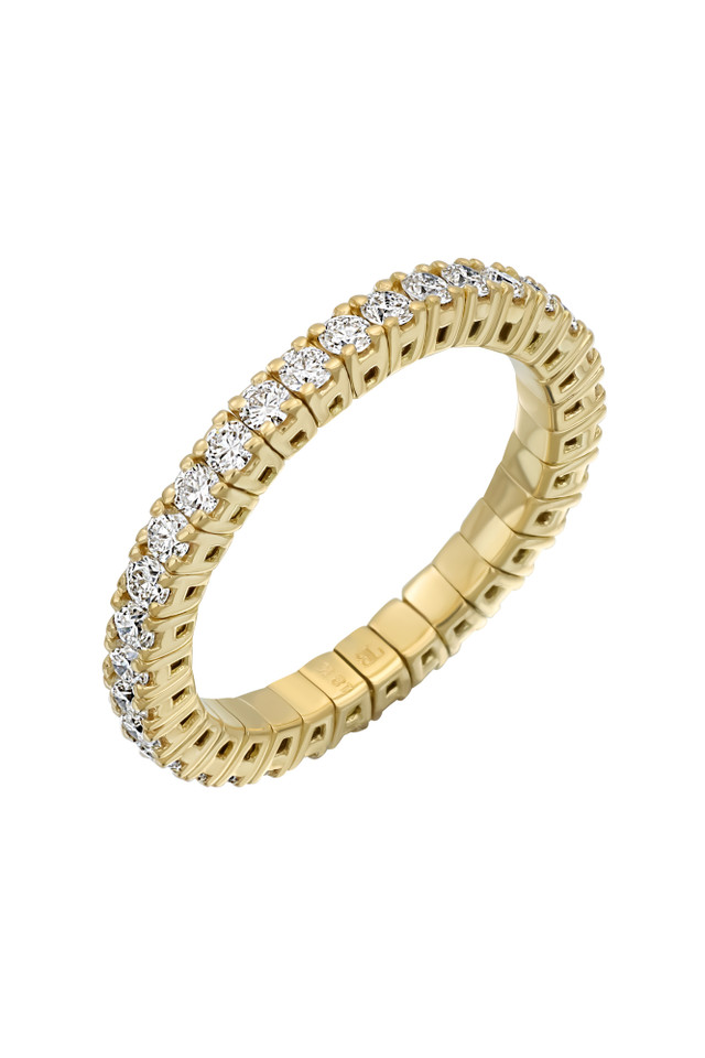 18K Yellow Gold Audrey Natural Diamond Stretch Ring