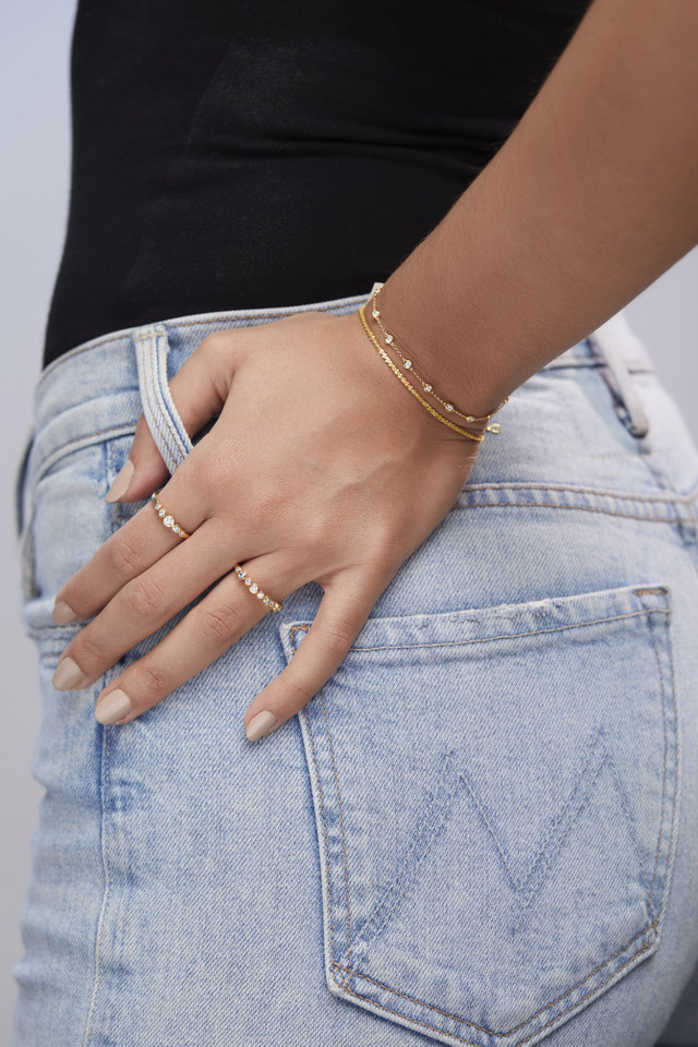 18K Yellow Gold Monaco Natural Diamond Ring