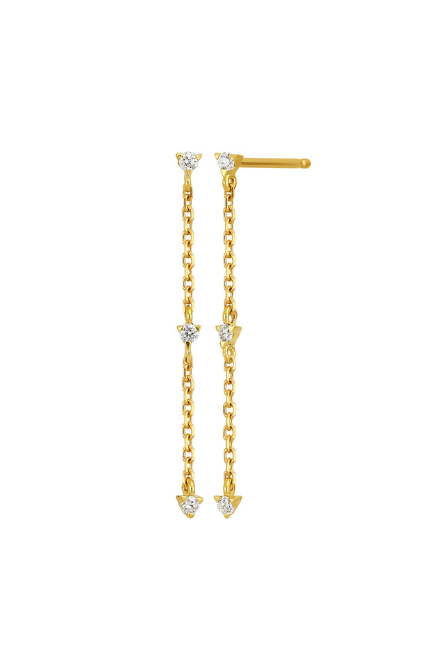 18K Yellow Gold Liora Natural Diamond Linear Earrings