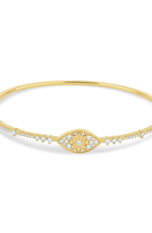 18K Yellow Gold Kiera Natural Diamond Pavé Bangle Bracelet