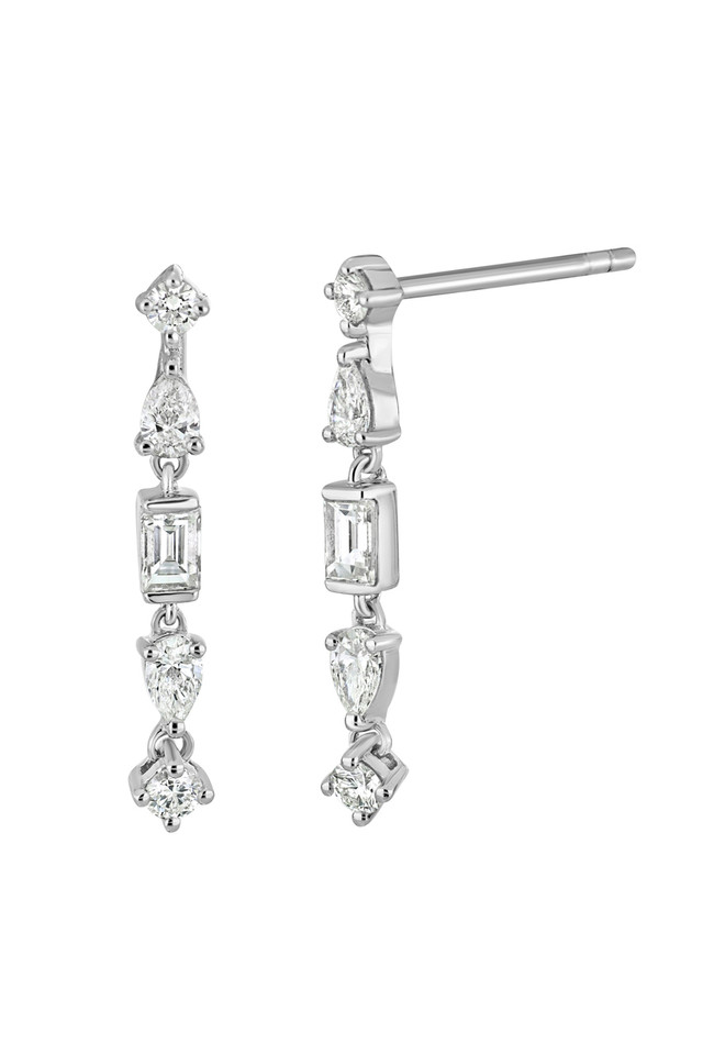 18K White Gold Maya Natural Diamond Drop Earrings