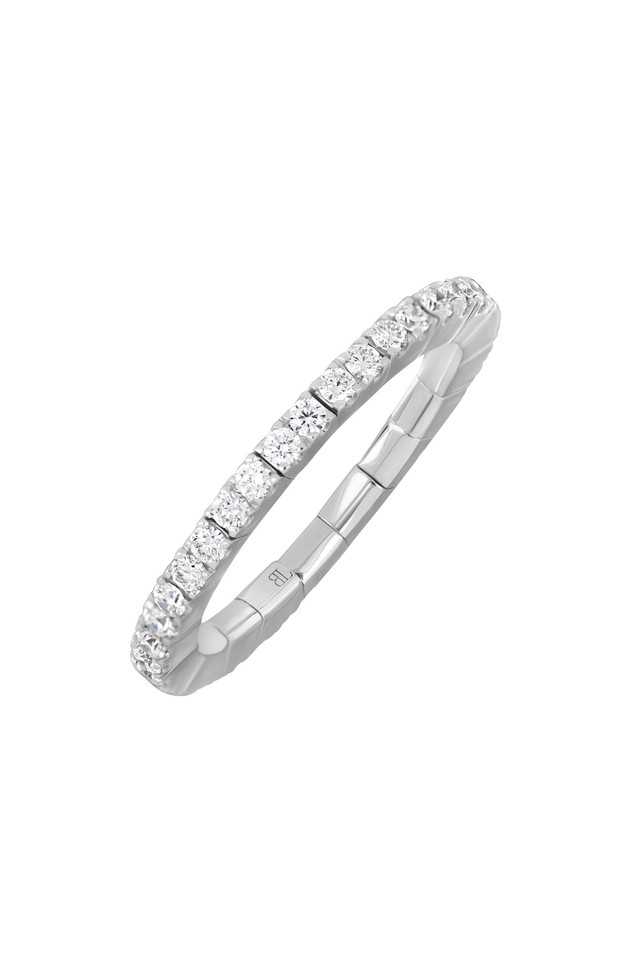 18K White Gold Audrey Natural Diamond Stretch Ring