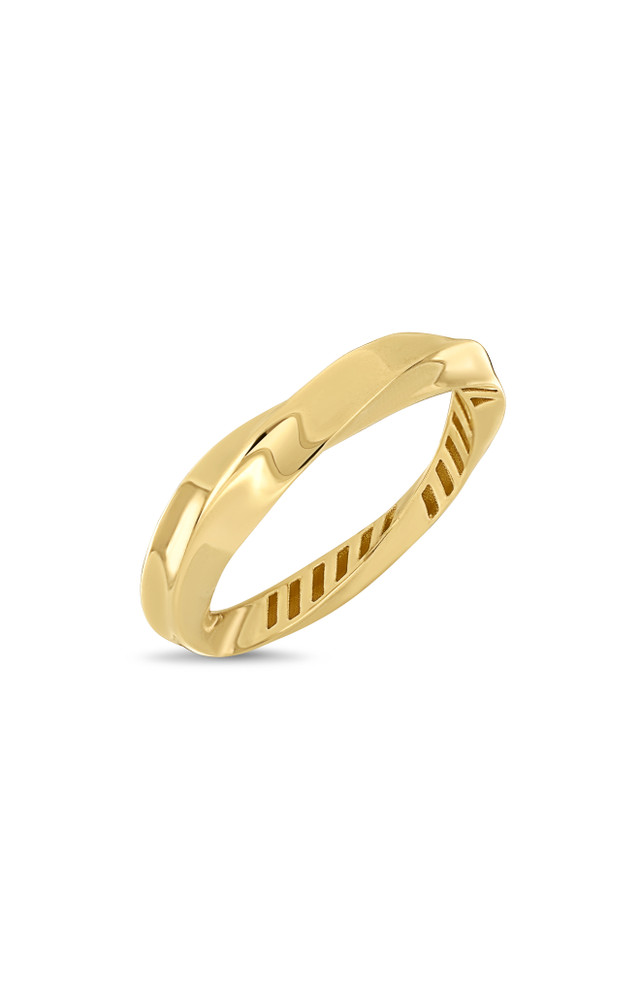 14K Yellow Gold Faceted Stackable Ring