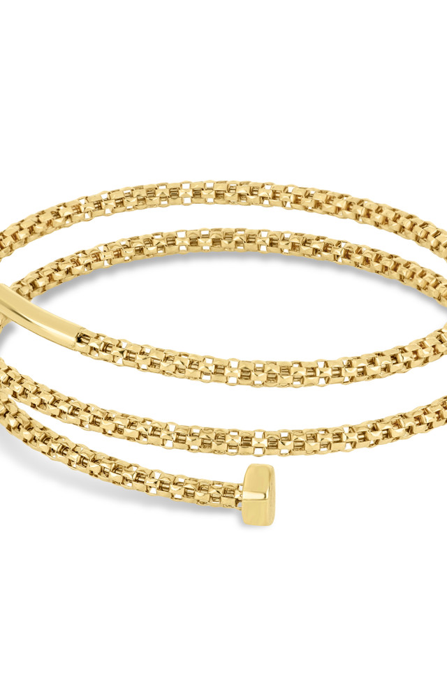 14K Yellow Gold Mesh Coil Bracelet