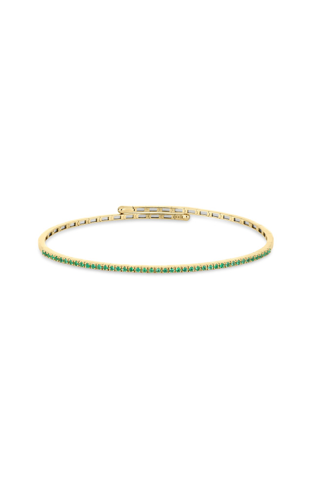 18K Yellow Gold El Mar Emerald Coil Cuff Bracelet