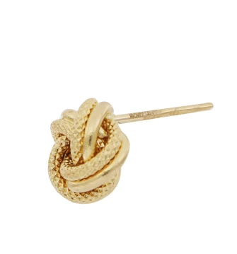 14K Yellow Gold Bony Levy Knot Stud Earrings Half Pair