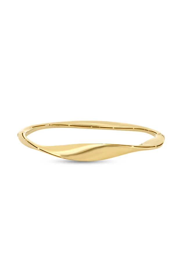 14K Yellow Gold Twisted Bangle Bracelet