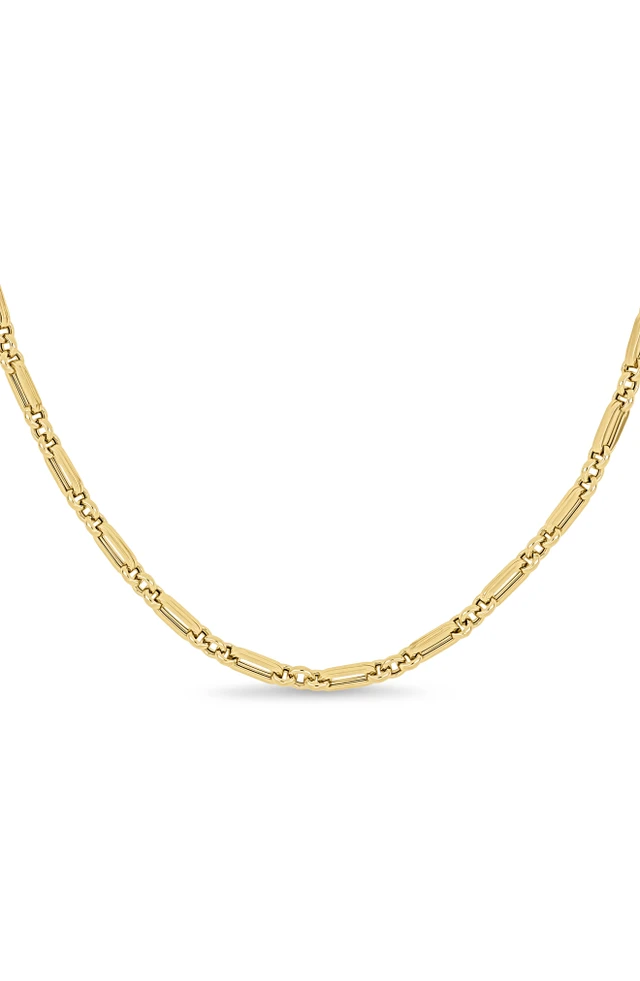 14K Yellow Gold 3.3mm Short Long Chain Necklace