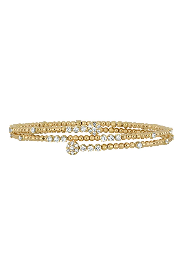 18K Yellow Gold Bardot Liora Natural Diamond Coil Bracelet