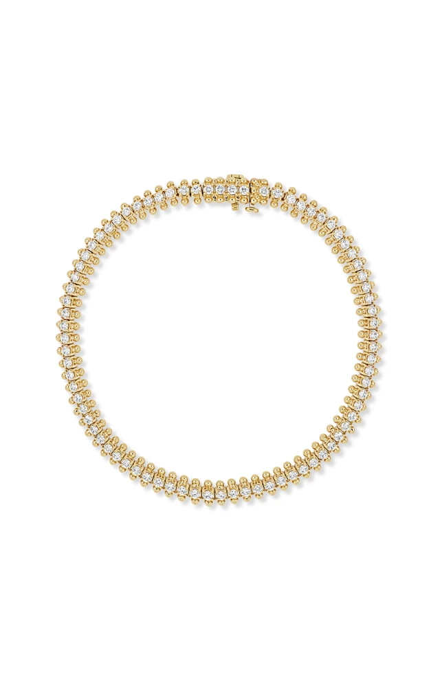 18K Yellow Gold Florentine 1.72ct  Natural Diamond Tennis Bracelet