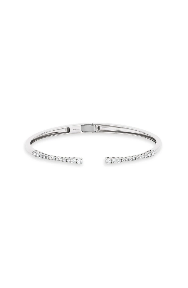 18K White Gold Audrey Natural Diamond Bangle Bracelet