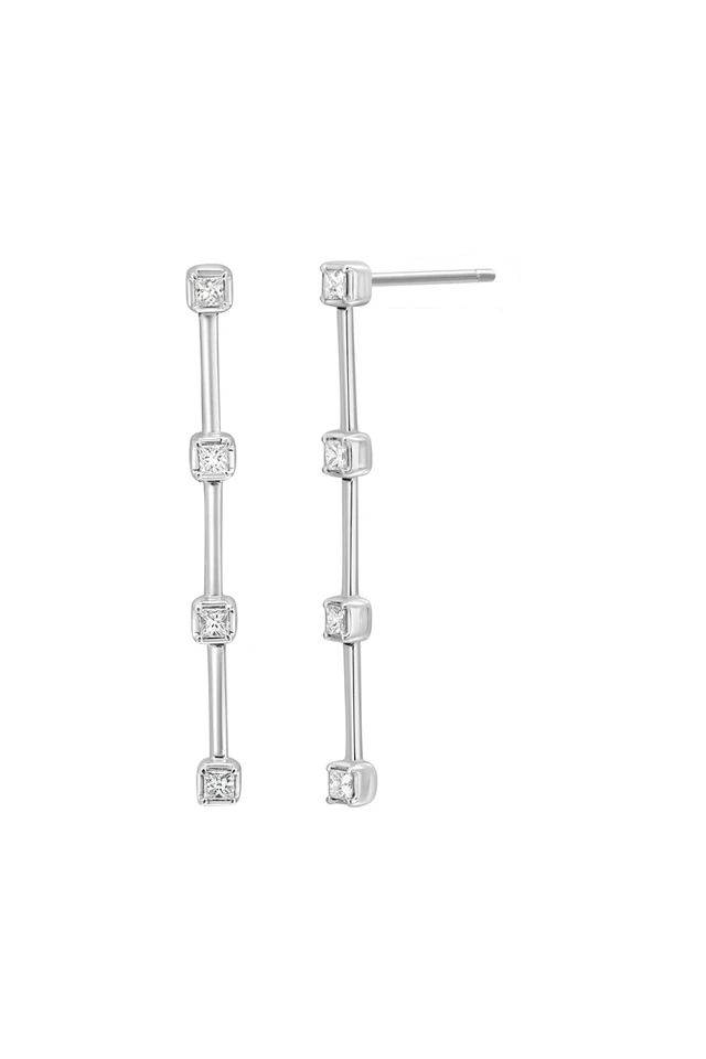 18 White Gold Aviva Natural Diamond Drop Earrings