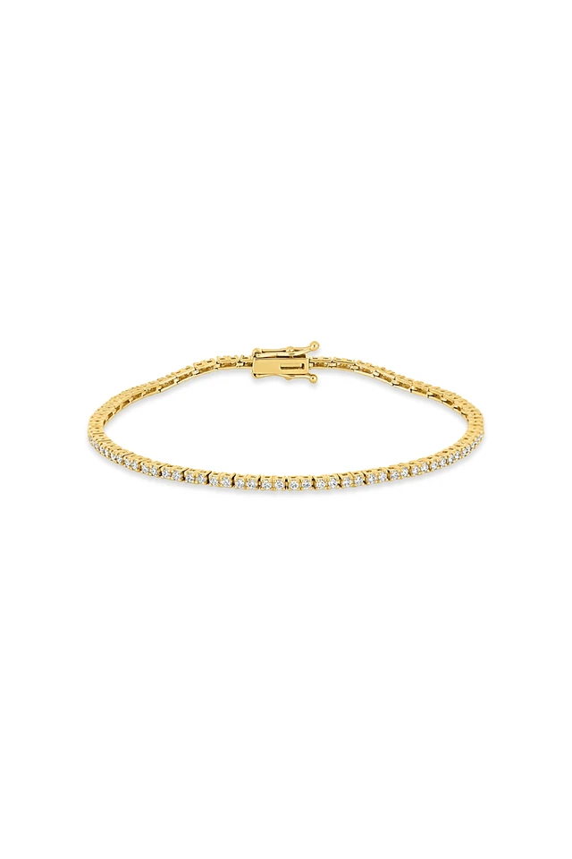 18K Yellow Gold Audrey 1.00ct Natural Diamond Tennis Bracelet