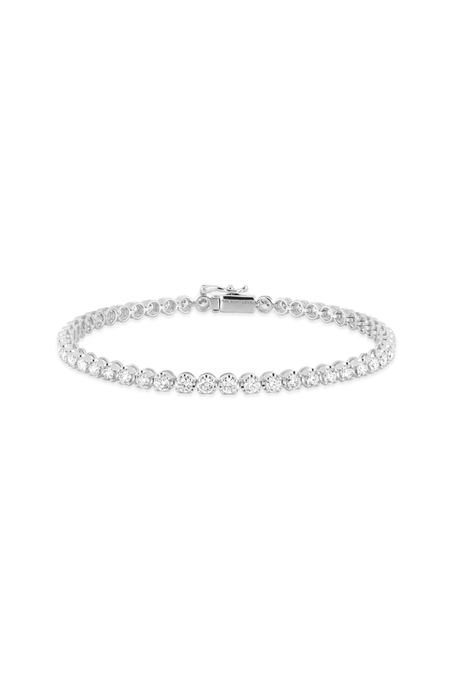 18K White Gold Audrey 3.00ct Natural Diamond Tennis Bracelet