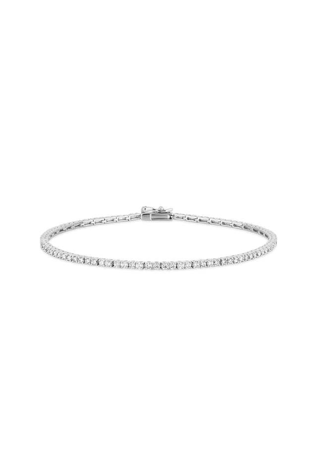18K White Gold Audrey 1.50ct Natural Diamond Tennis Bracelet