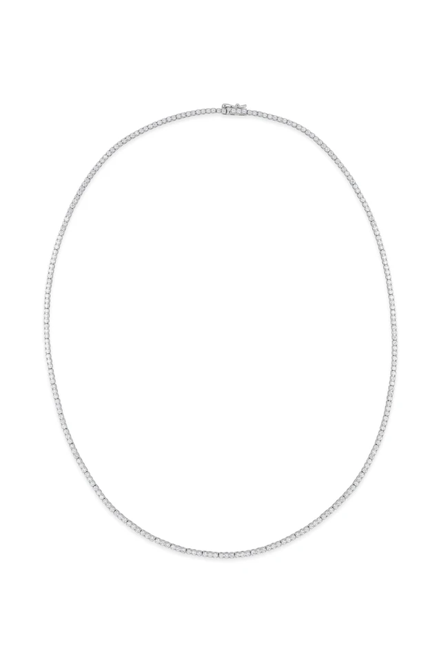 18K White Gold Audrey 2.50ct Natural Diamond Tennis Necklace