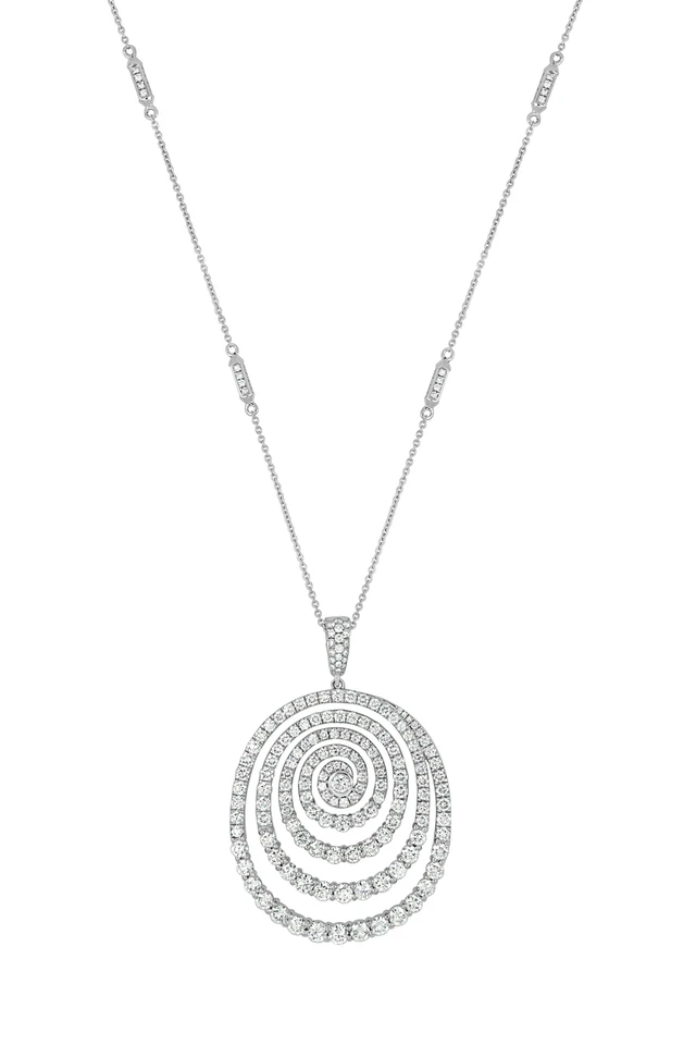 18K White Gold Bardot Natural Diamond Luxe Pendant Necklace