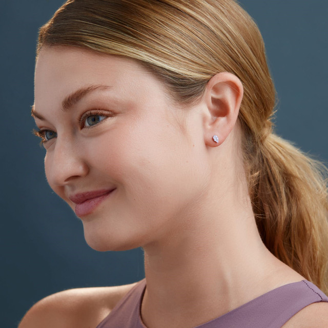 18K White Gold Natural Diamond Mika Stud Earrings 