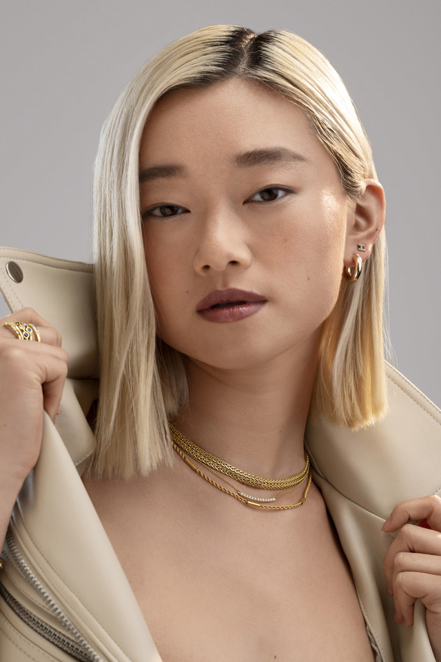 18K Yellow Gold Emerald & Diamond El Mar Stud Earrings