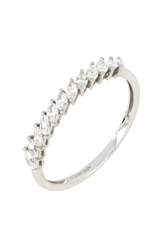 18K White Gold Diamond Liora Cluster Stackable Ring