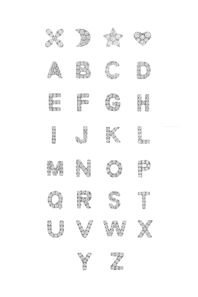 18K White Gold Icon Initial Custom Charm Bracelet