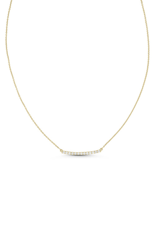 18K Yellow Gold Bony Levy Natural Diamond Bar Pendant Necklace